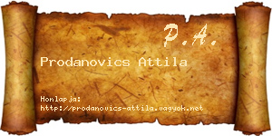 Prodanovics Attila névjegykártya